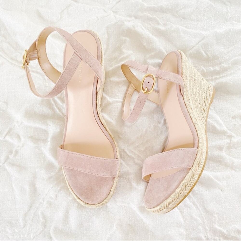 Stuart Weitzman Teddi suede espadrille wedge sandals Size 9.5 - Picture 5 of 13